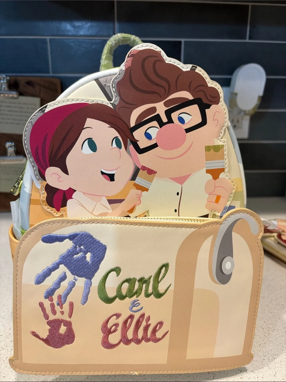 Loungefly Pixar Carl and Ellie Mailbox Backpack and Wallet Set NWT